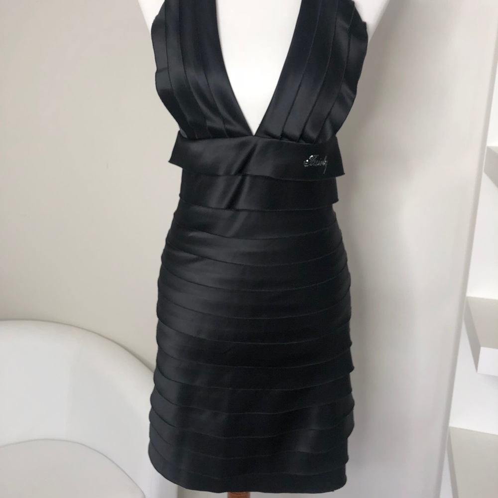 Fairly satin halter mini dress cocktail